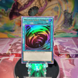  An Ultra Rare "Mystical Space Typhoon" card from the Yugioh Set: Duel Overload.