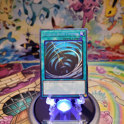 A Prismatic Collector's Rare "Mystical Space Typhoon" card from the Yugioh Set: Rarity Collection 2 (RA02).
