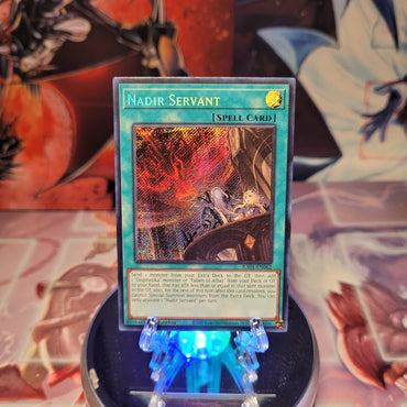 A Secret Rare "Nadir Servant" card from the Yugioh Set: Rarity Collection 1 (RA01).