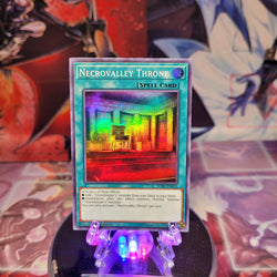 A Super Rare "Necrovalley Throne" card from the Yugioh Set: Soul Fusion (SOFU).
