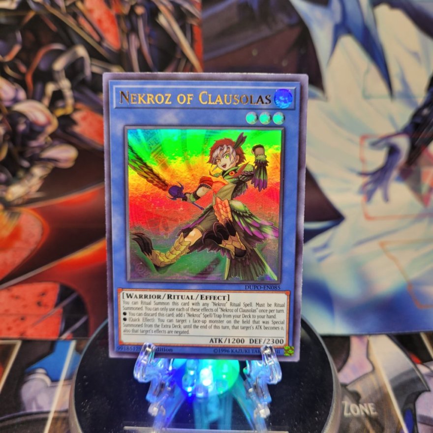 An Ultra Rare "Nekroz of Clausolas" card from the Yugioh Set: Duel Power.