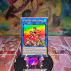 A Super Rare "Neo Super Quantal Mech King Blaster Magna" card from the Yugioh Set: Dark Neostorm.