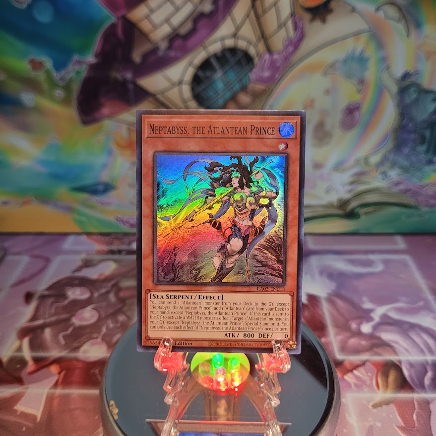 A Super Rare "Neptabyss, the Atlantean Prince" card from the Yugioh Set: Quarter Century Bonanza (RA03).