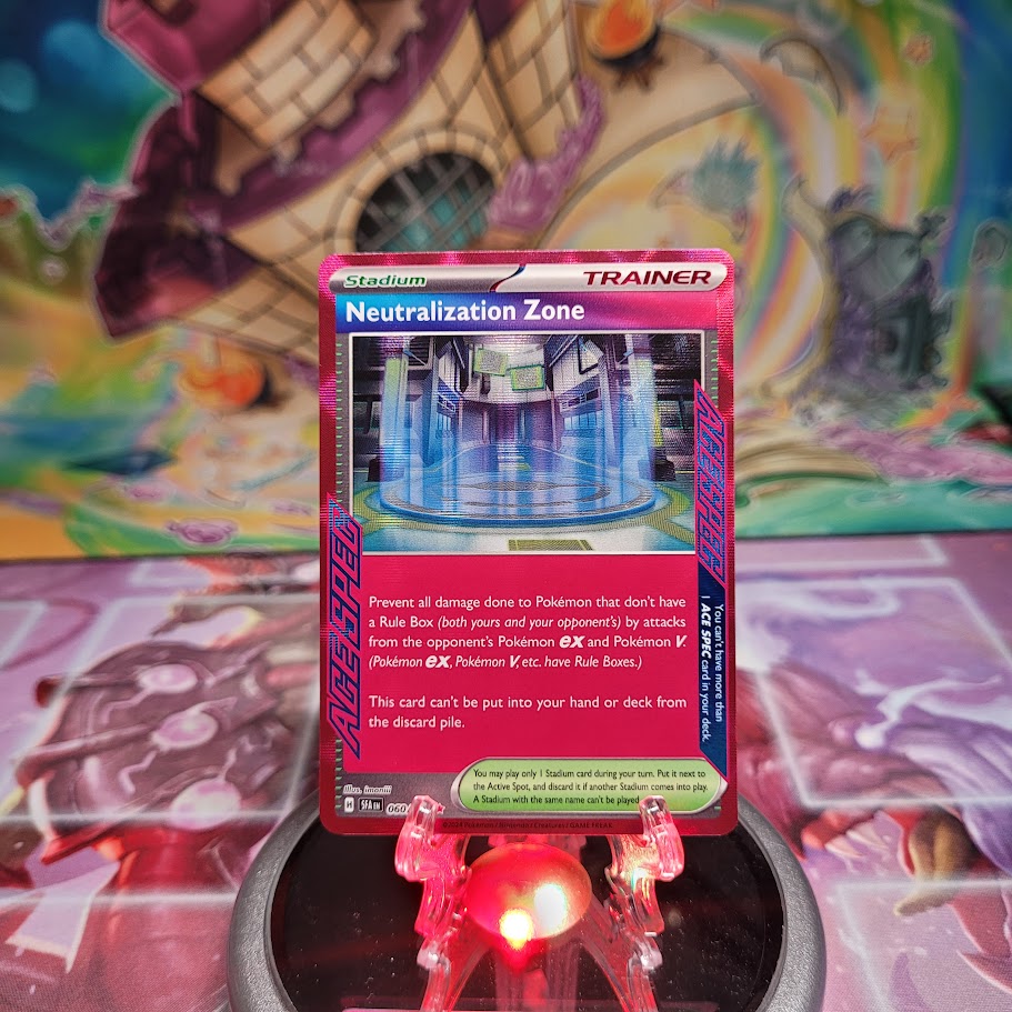 A Rare Ace Spec "Neutralization Zone" (060/064) card from the Pokemon Set: Scarlet & Violet: Shrouded Fable (SFA).