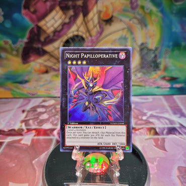 A Super Rare "Night Papilloperative" card from the Yugioh Set: Number Hunters.