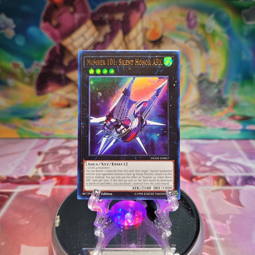 An Ultra Rare "Number 101: Silent Honor ARK" card from the Yugioh Set: Duel Devastator.