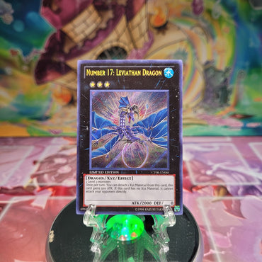 A Secret Rare "Number 17: Leviathan Dragon" card from the Yugioh 2011 Collector TIns.