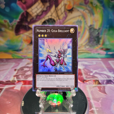 A Super Rare "Number 20: Giga Brilliant" card from the Yugioh Set: Photon Shockwave.