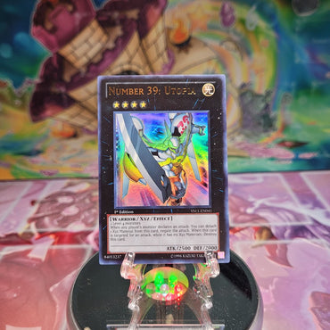  An Ultra Rare "Number 39: Utopia" card from the Yugioh Starter Deck: Dawn of the Xyz.