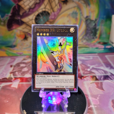  An Ultra Rare "Number 39: Utopia" card from the Yugioh Starter Deck: Xyz Symphony.