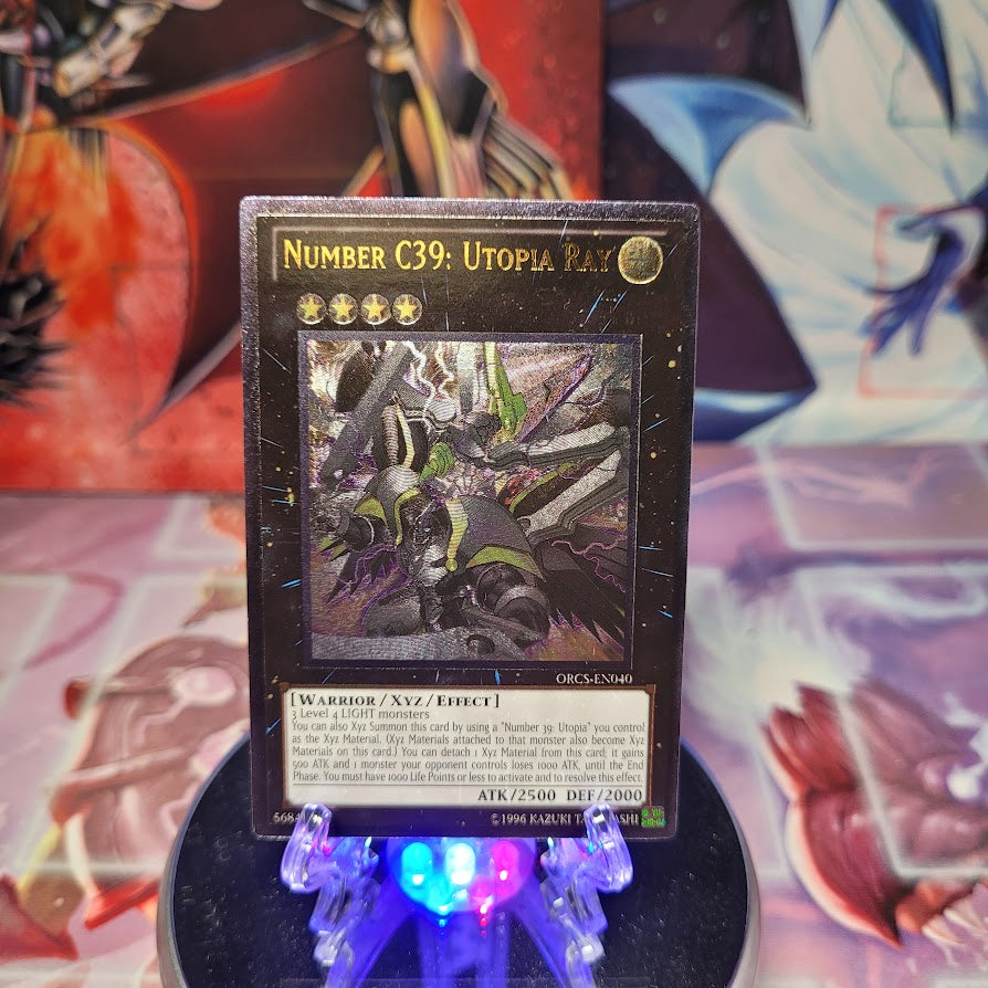 An Ultimate Rare "Number C39: Utopia Ray" card from the Yugioh Set: Order of Chaos (ORCS).