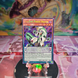 A Secret Rare "Odd-Eyes Mirage Dragon" card from the Yugioh Set: Dragons of Legend Unleashed.