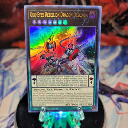  An Ultra Rare "Odd-Eyes Rebellion Dragon Overlord" card from the Yugioh Set: Ghosts From the Past: The 2nd Haunting (GFP2).