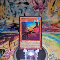 An Ultra Rare "Onomatokage" card from the Yugioh Set: Magnificent Monsters (MAMO).