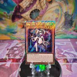 A Platinum Secret Rare "Orbital 7" card from the Yugioh Set: Quarter Century Stampede (RA04).