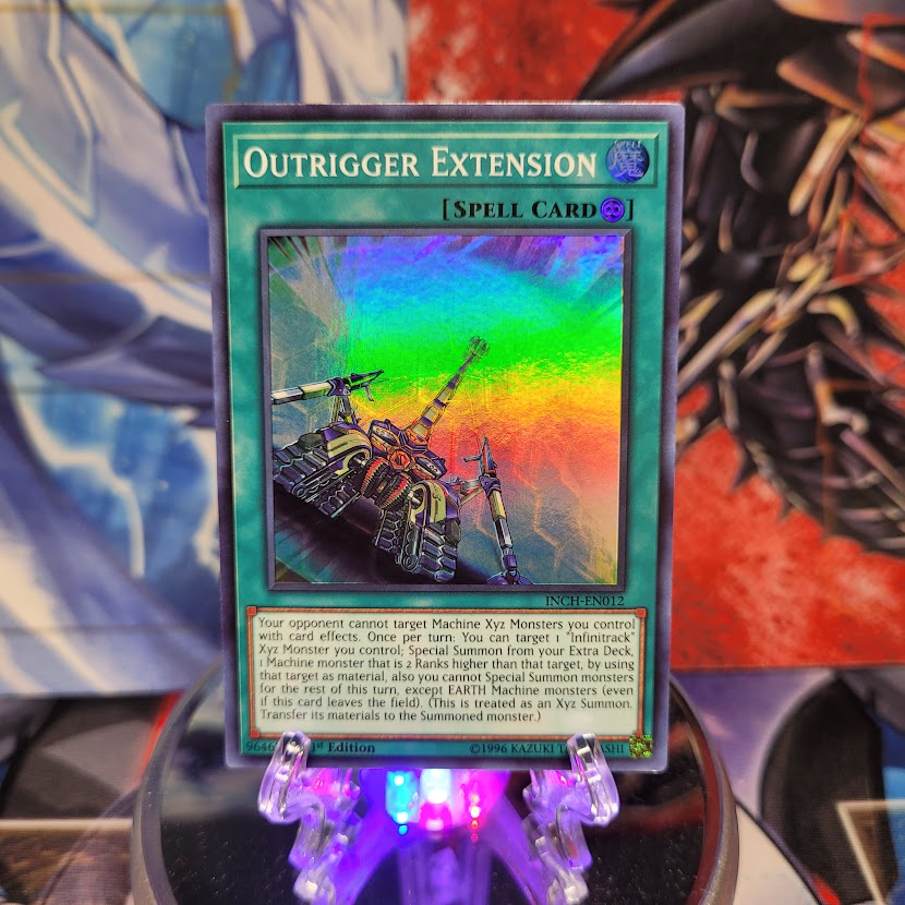  A Super Rare "Outrigger Extension" card from the Yugioh Set: The Infinity Chasers.