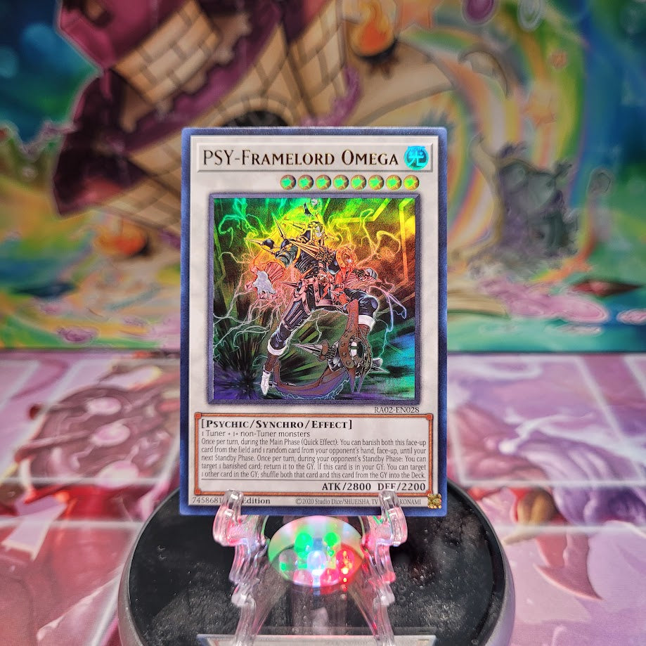 An Ultra Rare "Psy-Framelord Omega" card from the Yugioh Set: Rarity Collection 2 (RA02).