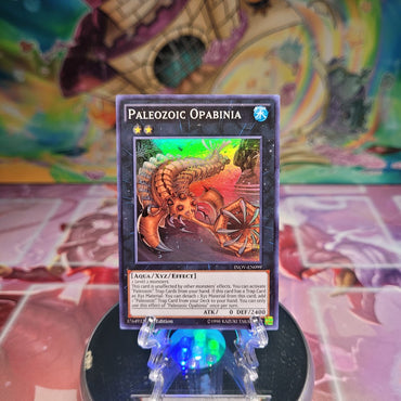 A Super Rare "Paleozoic Opabinia" card from the Yugioh Set: Invasion: Vengeance.