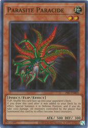 A Super Rare "Parasite Paracide" card from the Yugioh Set: Pharaoh's Servant 25th Anniversary Edition (PSV).