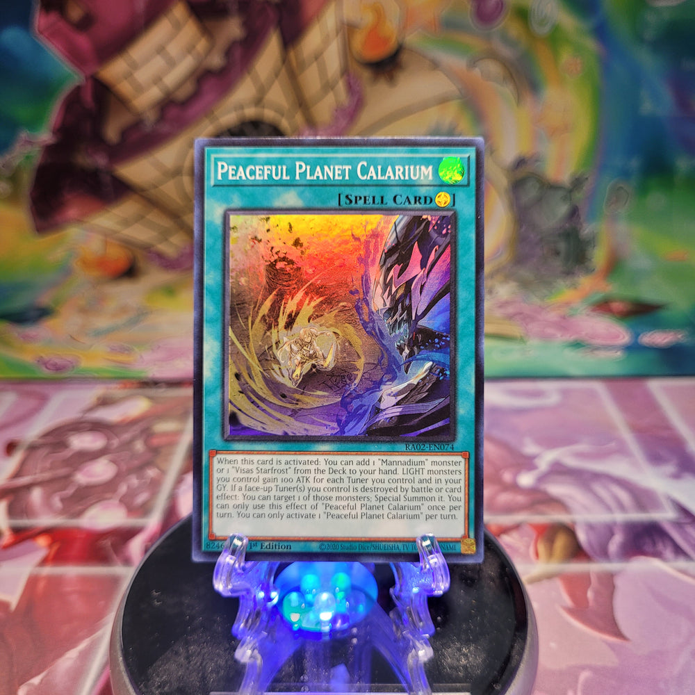 A Super Rare "Peaceful Planet Calarium" card from the Yugioh Set: Rarity Collection 2 (RA02).