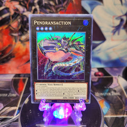  A Super Rare "Pendransaction" card from the Yugioh Set: Lightning Overdrive.