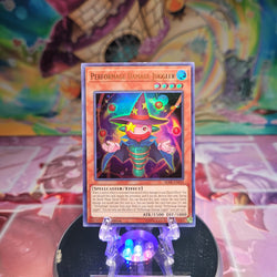 An Ultra Rare "Performage Damage Juggler" card from the Yugioh Set: Battles of Legend: Relentless Revenge. 