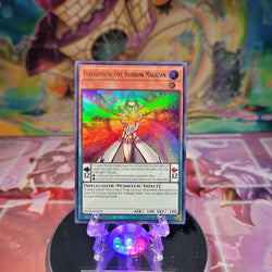 An Ultra Rare "Performapal Five-Rainbow Magician" card from the Yugioh Set: Battles of Legend: Light's Revenge.