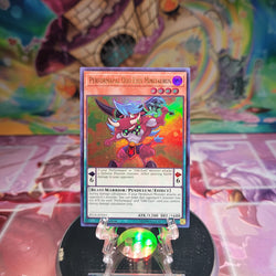 An Ultra Rare "Performapal Odd-Eyes Minitaurus" card from the Yugioh Set: Battles of Legend: Light's Revenge.