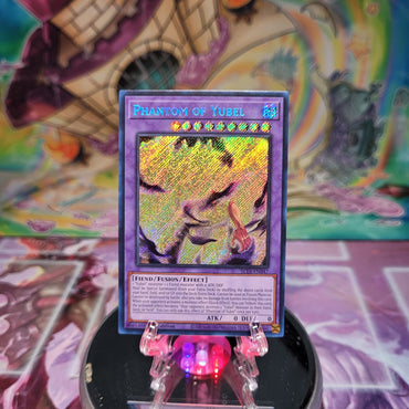 A Secret Rare "Phantom of Yubel" card from the Yugioh Set: Battles of Legend: Terminal Revenge (BLTR).