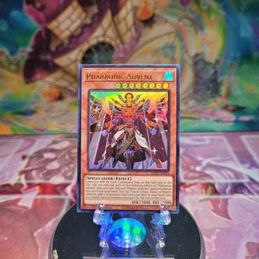 An Ultra Rare "Pharaonic Advent" card from the Yugioh Set: 25th Anniversary Tin: Dueling Mirrors.