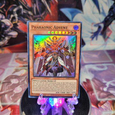 A Super Rare "Pharaonic Advent" card from the Yugioh Set: Photon Hypernova.