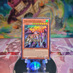 An Ultra Rare "Photon Emperor" card from the Yugioh Set: 25th Anniversary Tin: Dueling Mirrors.