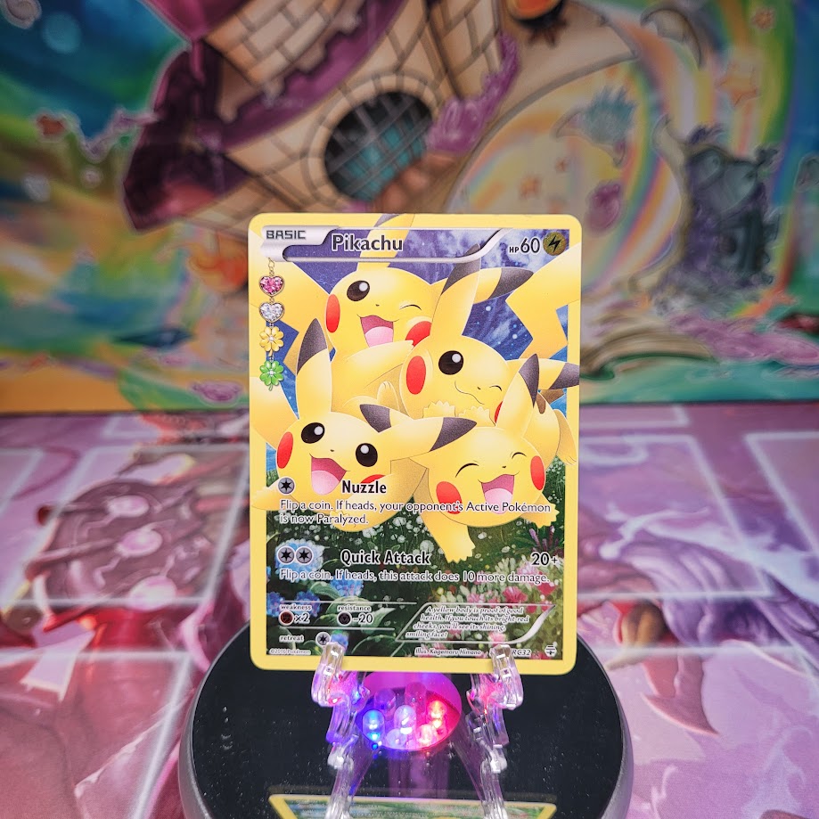 An Ultra Rare "Pikachu" (RC29/RC32) card from the Pokemon Set: XY: Generations.