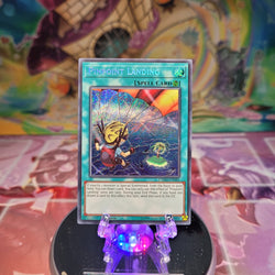 A Secret Rare "Pinpoint Landing" card from the Yugioh Set: Cybernetic Horizon.