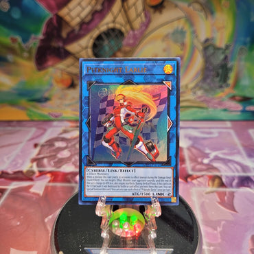 An Ultra Rare "Pitknight Earlie" card from the Yugioh Dueling Heroes Mega-Tin Mega Pack.