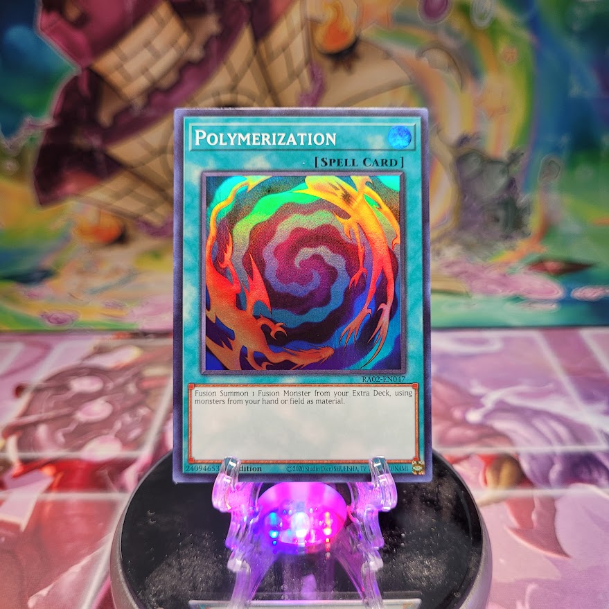 A Super Rare "Polymerization" card from the Yugioh Set: Rarity Collection 2 (RA02).