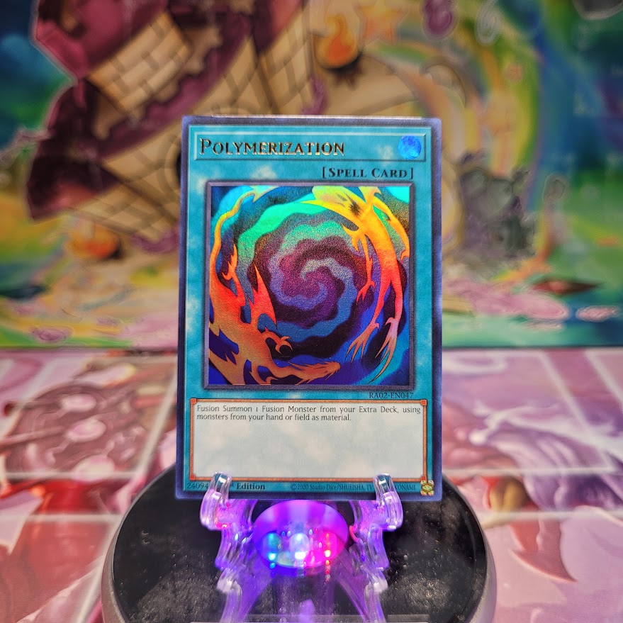 An Ultra Rare "Polymerization" card from the Yugioh Set: Rarity Collection 2 (RA02).