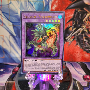 An Ultra Rare "Predaplant Ambulomelides" card from the Yugioh Set: Magnificent Mavens.