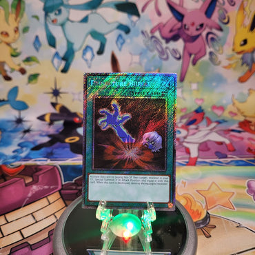 A Platinum Secret Rare "Premature Burial" card from the Yugioh Set: Quarter Century Bonanza (RA03).