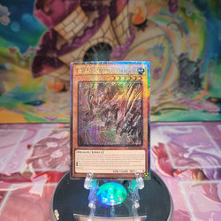 A Quarter Century Secret Rare "Primite Imperial Dragon" card from the Yugioh Set: Rage of the Abyss (ROTA).
