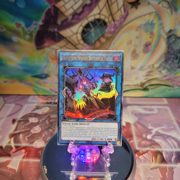 An Ultra Rare "Promethean Princess, Bestower of Flames" card from the Yugioh Set: Quarter Century Bonanza (RA03).