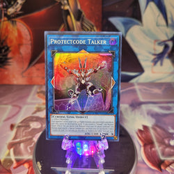 A Super Rare "Protectcode Talker" card from the Yugioh Set: Cyberstorm Access.