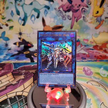 An Ultra Rare "Prototype Sky Striker Ace - Amatsu" card from the Yugioh Legendary Modern Decks (L26D).