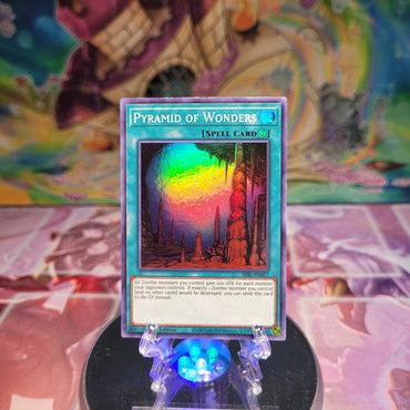 A Super Rare "Pyramid of Wonders" card from the Yugioh Set: Secret Slayers.