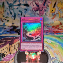 An Ultra Rare "Radiant Typhoon Mandate" card from the Yugioh Set: Magnificent Monsters (MAMO).