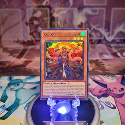An Ultra Rare "Radiant Typhoon Swen" card from the Yugioh Set: Doom of Dimensions (DOOD).