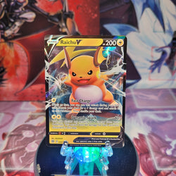 An Ultra Rare "Raichu V" (045/172) card from the Pokemon Set: Brilliant Stars.