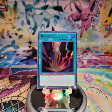An Ultra Rare "Raigeki" card from the Yugioh Set: Legendary Collection: Kaiba (LCKC).