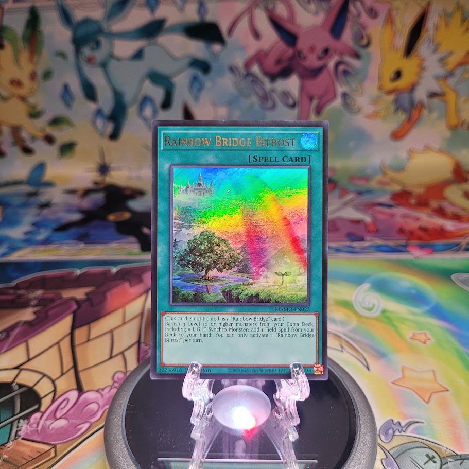 An Ultra Rare "Rainbow Bridge Bifrost" card from the Yugioh Set: Magnificent Monsters (MAMO).