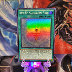  A Super Rare "Rank-Up-Magic Astral Force" card from the Yugioh Set: The Infinity Chasers.